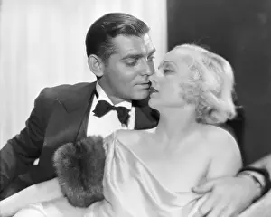Reclining Prints: Clark Gable and Carole Lombard Kissing