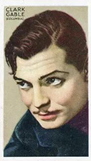 Clark Gable, Champions of Screen & Stage, collectible Gallaher cigarette card, 1935