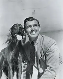 Clark Gable with His Dog Lord Reily