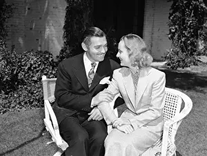 Couples Prints: Clark Gable Gazes at Carole Lombard