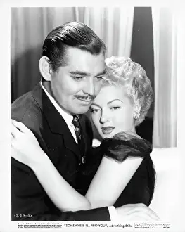 Lac0027 Prints: Clark Gable And Lana Turner In Somewhere I'll Find You