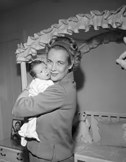 Widow Prints: Clark Gable's Widow Hugging Their Infant Son