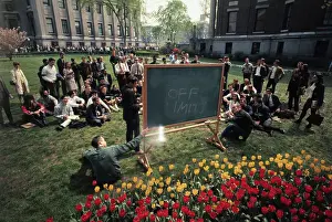 Class Being Held on Lawn at Columbia University During Protests