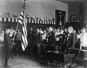Classroom Prints: Class Recites Pledge Of Allegiance