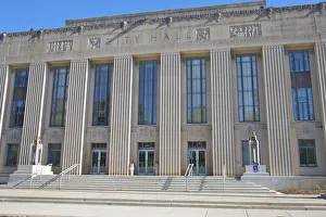 Images Dated 3rd June 2014: Classic Art Deco City Hall in small city