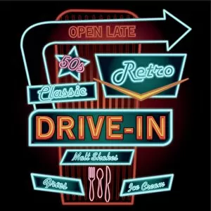 Images Dated 15th November 2018: Classic Drive-In Theatre neon sign