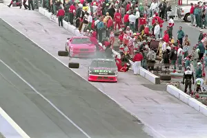 Hampton Prints: Clay Young Escaping Departing Race Cars