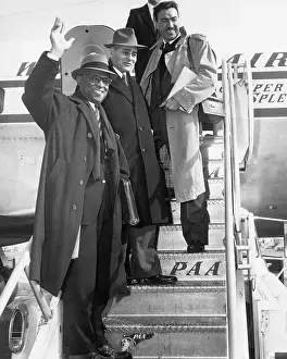 Ghana Prints: Clayton Powell & Officials Board Plane