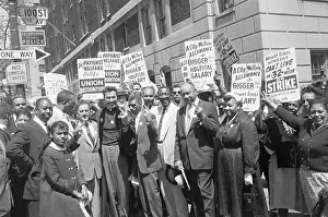 Clayton Powell with Picketers Striking