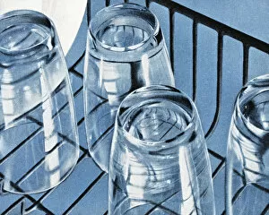 Printstock Collection: Clean Glasses on a Rack