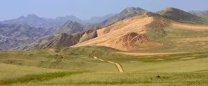 Clear Sky, Desert, Dirt Road, Distant, Field, Grass, Hill, Kaokoveld, Kunene River