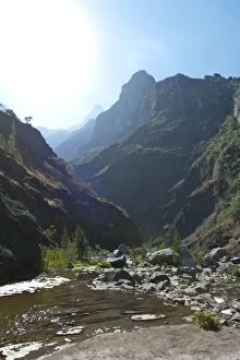Images Dated 8th October 2012: Clear stream in a deep ravine along the Sentier de la Chapelle route, Cilaos, La Reunion, Reunion
