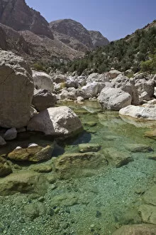 Images Dated 21st April 2011: Clear water in the Wadi Shab mountain ravine, Hadjar-Gebirge, Hadschar-Gebirge, Tiwi, Oman