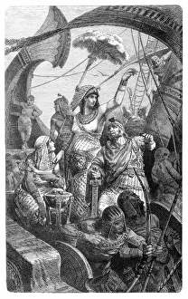 Cleopatra Prints: Cleopatra during the battle of Actium, 31 BC