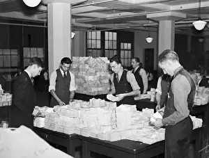 Sorting Prints: Clerical Workers Sorting Social Security Cards