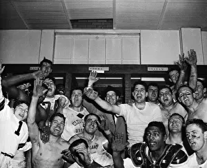 Cleveland Browns Celebrating in Locker Room
