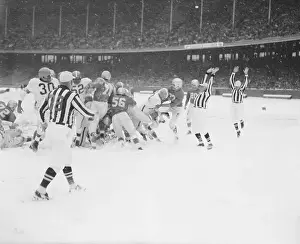 Cleveland Browns Football Game Against Detroit Lions in Snow