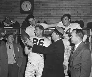 Cleveland Browns in Locker Room With Coach