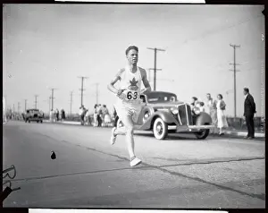 Cliff Bricker During Marathon Run at 1932 Olympics