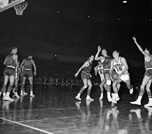 Basketball Uniform Prints: Cliff Hagan Blocking a Player