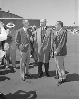Augusta Prints: Clifford Roberts and Others Standing at Airport