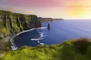 Images Dated 15th January 2018: Cliffs of Moher at colourful sunset Co. Clare, Ireland