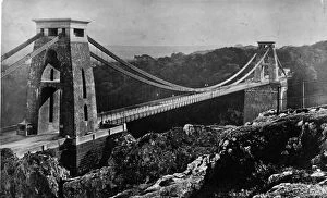 Clifton Suspension Bridge Collection: Clifton Bridge circa 1900: