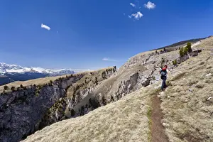 Hiking Trail Prints: Climber at the end of the Stevia climbing route in Vallunga near Selva