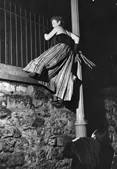 Railings Prints: Climbing In Dress