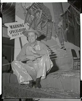 Anderson Prints: Clinton Anderson in Overalls and Straw Hat
