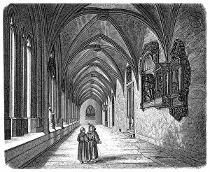Romanesque Collection: Cloister in Mainz Cathedral, Germany