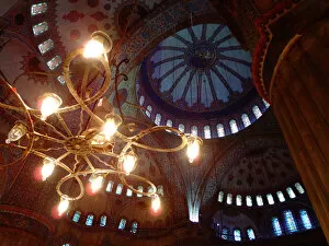 Images Dated 7th March 2015: Close up Chandelier, Blue Mosque, Istanbul Turkey