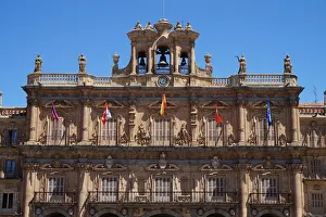 Images Dated 25th July 2015: Close up City Hall, Salamanca, Spain