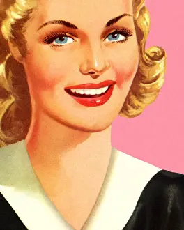 Close up of a drawing of a woman