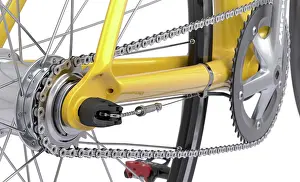 Prints of Dorling Kindersley Prints Unlock the world's wonders with Dorling Kindersley's captivating illustrations – where knowledge meets artistry in every stroke: Close up MTB rear cassette and Shimano Alfine 8 Hub