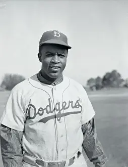 Close up Portrait of Jackie Robinson Smiling