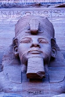 Human Representation Gallery: Close up of sculpture on Great Temple of Ramses II, Abu Simbel, UNESCO World Heritage Site, Egypt