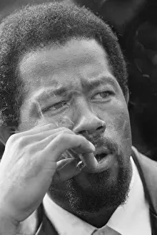 Close-up Eldridge Cleaver Smoking