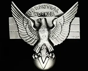 Eagle Prints: Close-Up Of The Essential Worker Pin