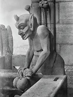 Close-Up Notre Dame Cathedral Gargoyle