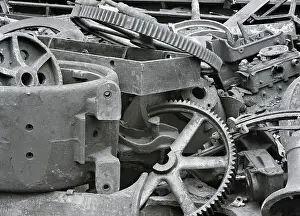 Recycling Prints: Closeup Of Gears, Other Iron In Junk Pile