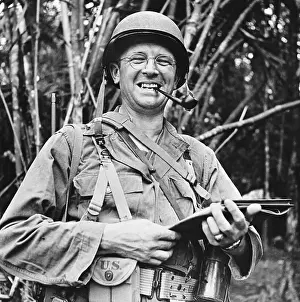 Burma Prints: Closeup Of General;Smiling, With Pipe