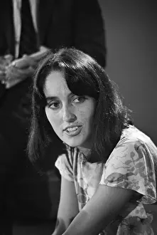 Songwriter Prints: Closeup of Joan Baez at Press Conference