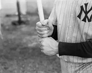 Closeup of Joe DiMaggio's Batting Grip
