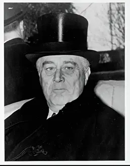 Closeup of President F.D. Roosevelt, undated. B/W photo