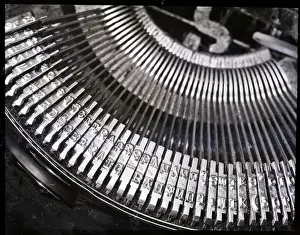 Typing Prints: Closeup Round Arangement Typewriter Keys