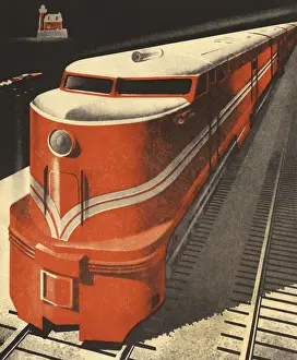 Public Transportation Prints: Closeup of a Train