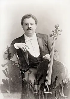 Cello Prints: Closeup Victor Herbert Holding Cello