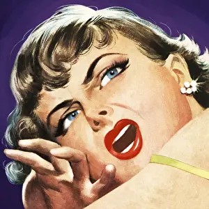 Afraid Prints: Closeup of a Woman