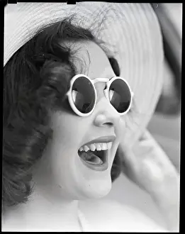 Stylish Prints: Closeup of Woman Wearing Sunglasses